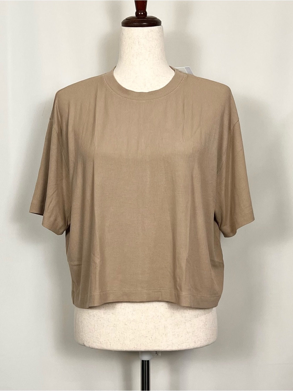 American Eagle AE Women’s Soft & Sexy Boxy T-Shirt Khaki Color - M